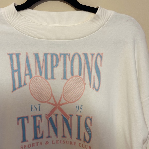Hamptons Tennis Sports & Leisure Club Sweatshirt - White - Picture 2 of 2
